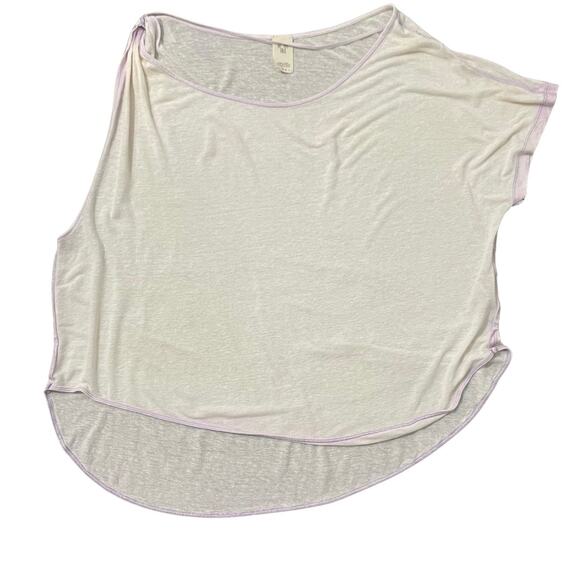 Free People We The Free Pluto Top Blouse Lavender Purple Pink Linen Blend Sz S - Picture 3 of 16